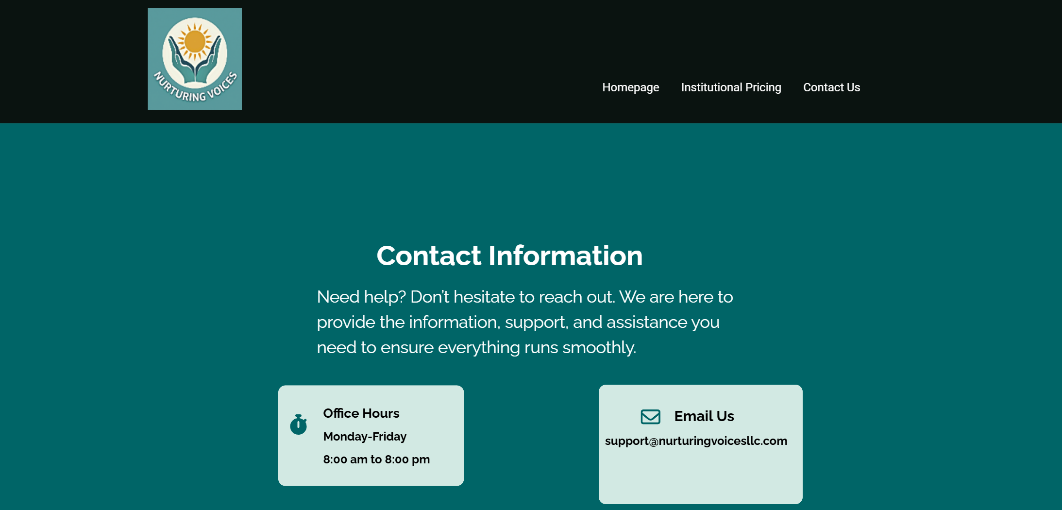 Contact Us | Nurturing Voices LLC